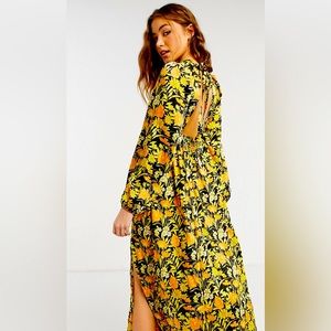 ASOS Plunge Neck Dress in floral print - Size 6